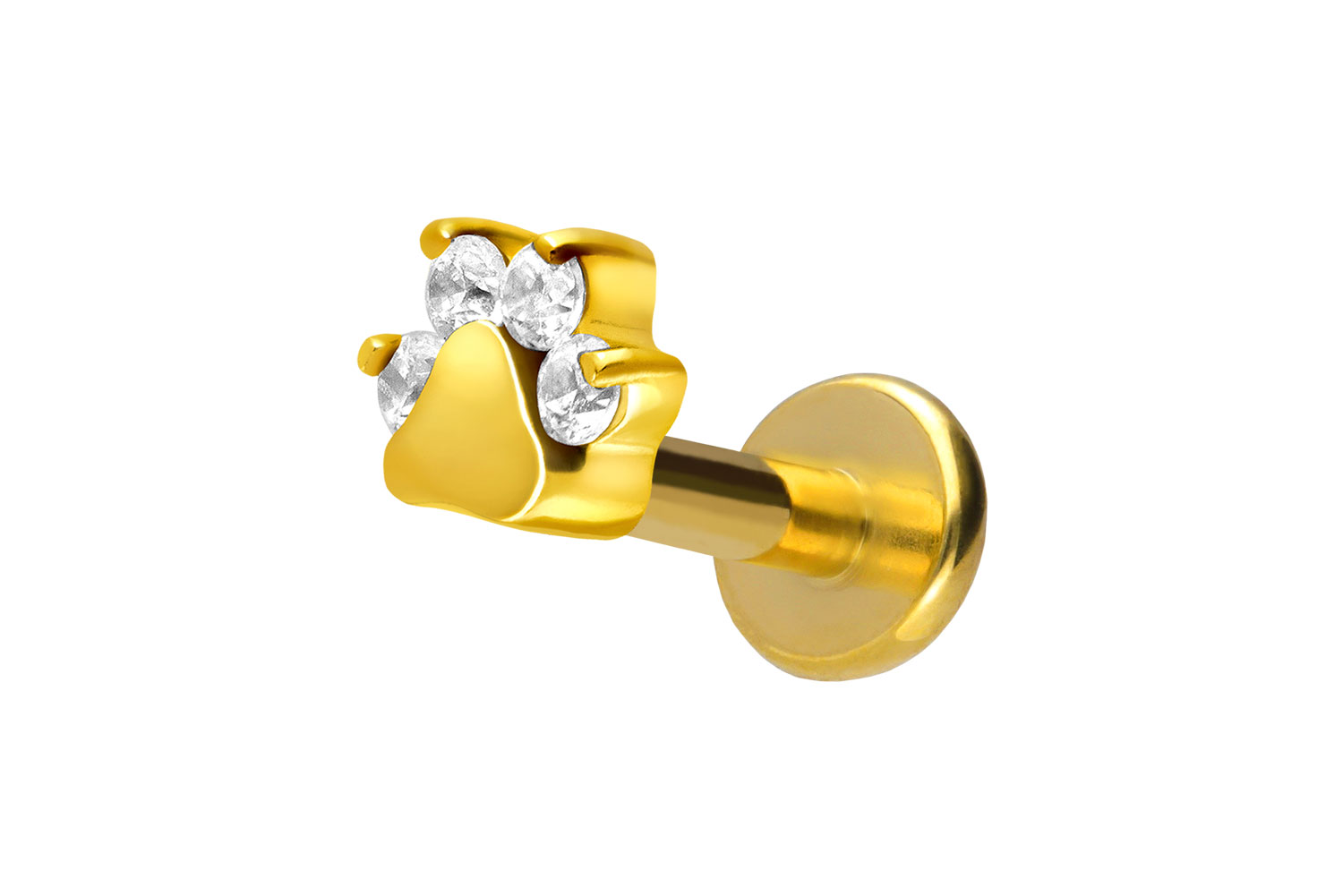 Titan Labret Piercing mit Innengewinde KRISTALLPFOTE